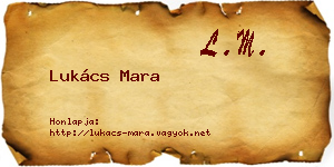 Lukács Mara névjegykártya